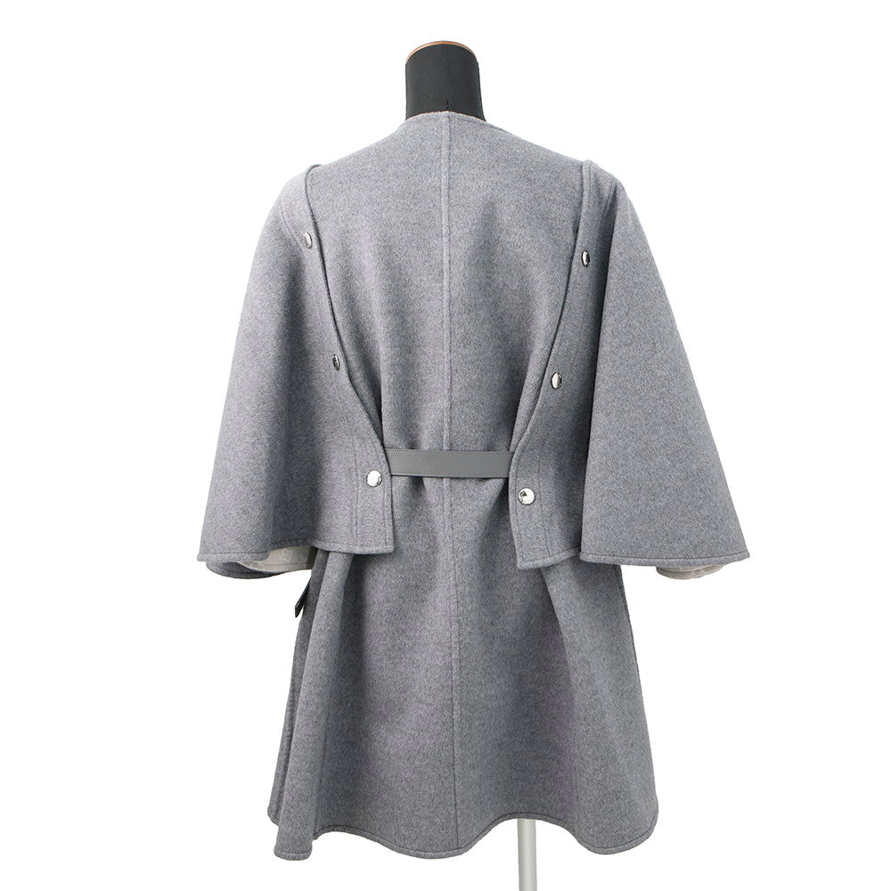 LOUIS VUITTON Double-faced Cape Sleeve Coat Size 38 Gray1AFSHX Wool99% Silk1%