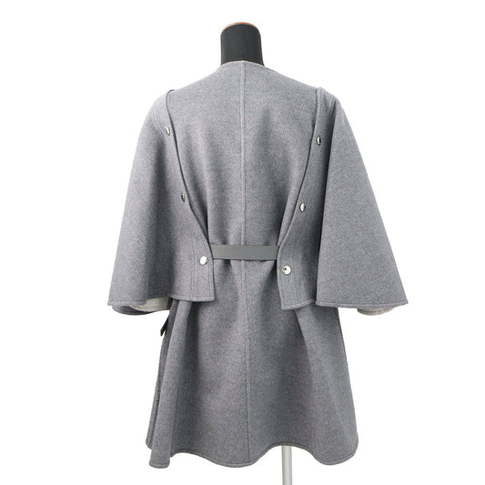 LOUIS VUITTON Double-faced Cape Sleeve Coat Size 38 Gray1AFSHX Wool99% Silk1%