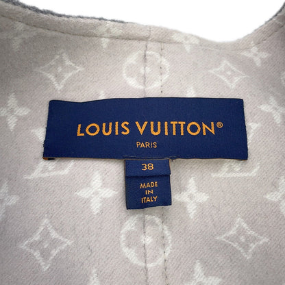 LOUIS VUITTON Double-faced Cape Sleeve Coat Size 38 Gray1AFSHX Wool99% Silk1%