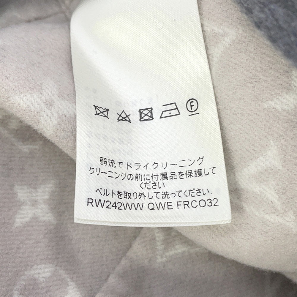 LOUIS VUITTON Double-faced Cape Sleeve Coat Size 38 Gray1AFSHX Wool99% Silk1%