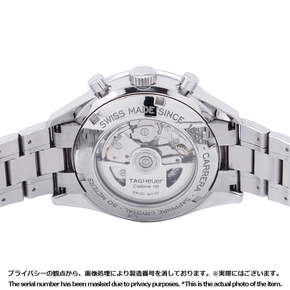 TAG HEUER Carrera Calibre 16 Chronograph Elegance W41mm Stainless Steel Black DialCV2016.BA0786