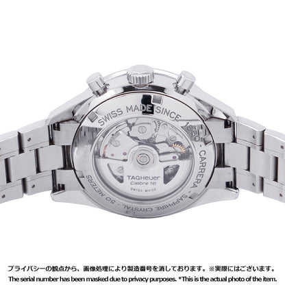 TAG HEUER Carrera Calibre 16 Chronograph Elegance W41mm Stainless Steel Black DialCV2016.BA0786