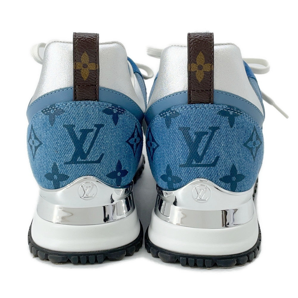 LOUIS VUITTON Run Away Line Sneakers Navy/Blue Denim Suede Size 35