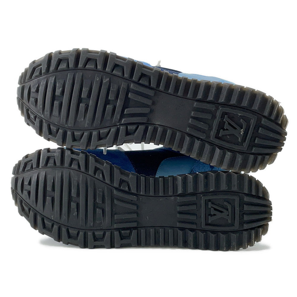 LOUIS VUITTON Run Away Line Sneakers Navy/Blue Denim Suede Size 35