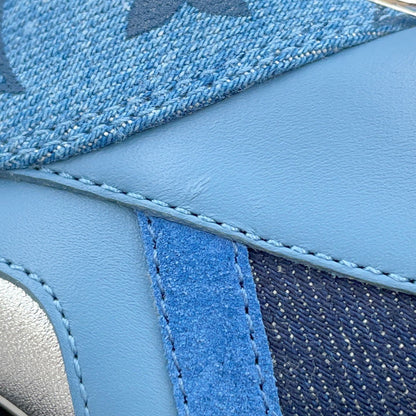 LOUIS VUITTON Run Away Line Sneakers Navy/Blue Denim Suede Size 35