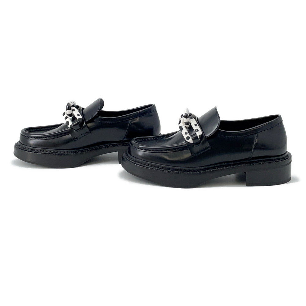 LOUIS VUITTON LVxYK Academy Line Loafers Black/White Leather Plastic Size 36