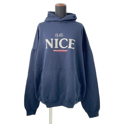 BALENCIAGA Vintage-processed hoodie Size 1 Navy761458 Cotton100%