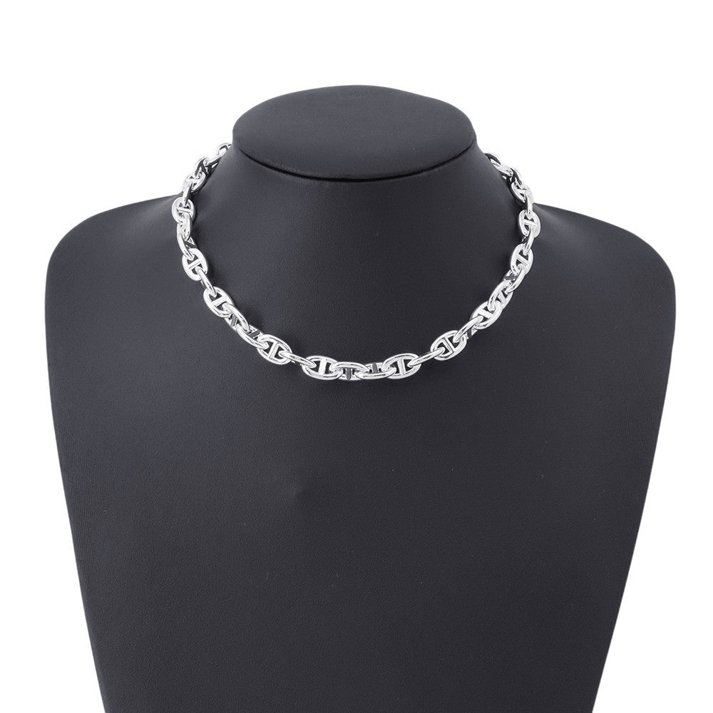 HERMES Chaine d'Ancre Necklace Size PM/43 frames SV925