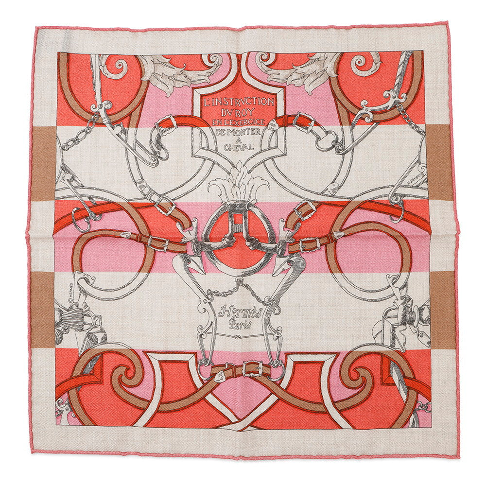 HERMES Gavroche: The Art of Imperial Bayadère Natural/Pink/BeigeRose Cashmere70% Silk30%