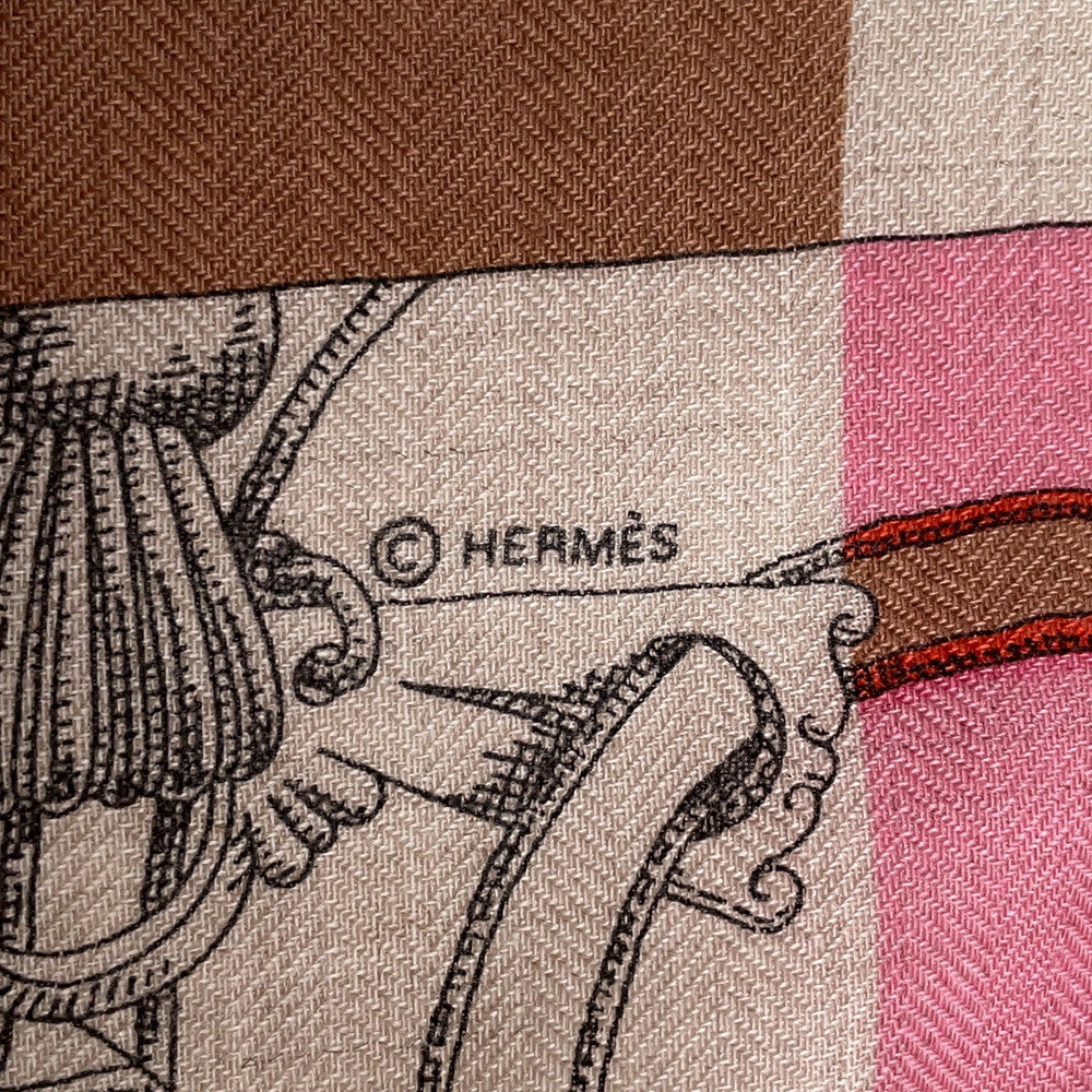 HERMES Gavroche: The Art of Imperial Bayadère Natural/Pink/BeigeRose Cashmere70% Silk30%