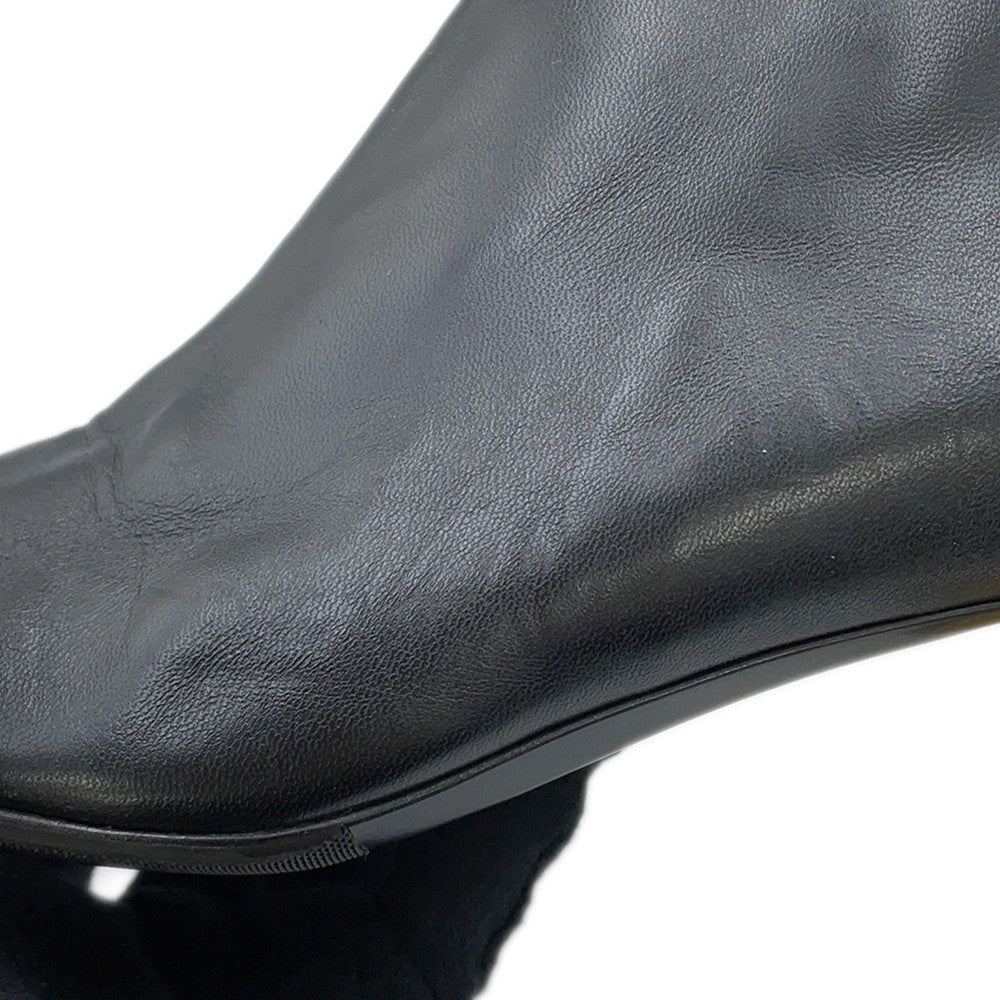CHANEL CC Logo long boots BlackG38428 Patent Leather Nylon Size 39C