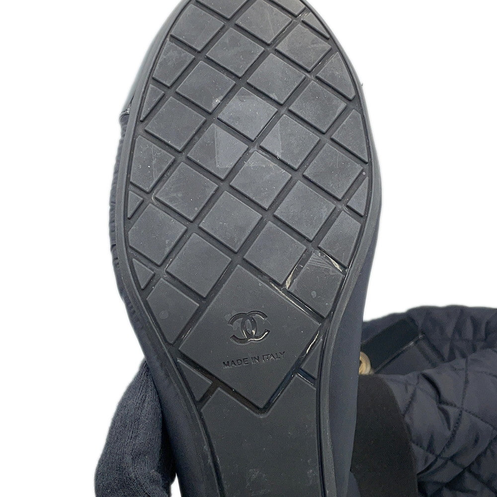 CHANEL CC Logo long boots BlackG38428 Patent Leather Nylon Size 39C