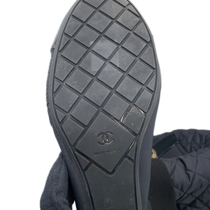 CHANEL CC Logo long boots BlackG38428 Patent Leather Nylon Size 39C