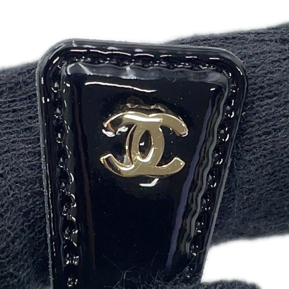 CHANEL CC Logo long boots BlackG38428 Patent Leather Nylon Size 39C