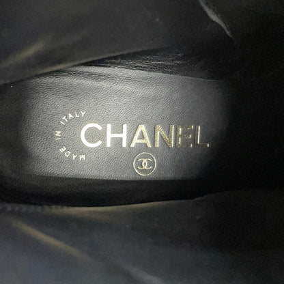 CHANEL CC Logo long boots BlackG38428 Patent Leather Nylon Size 39C