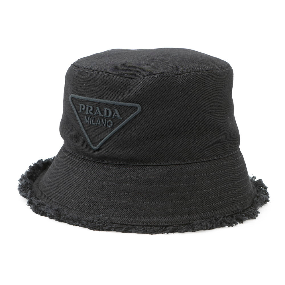 PRADA fringe bucket hat Black1HC137 Cotton100%
