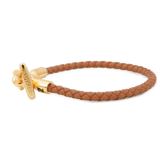 HERMES Etrier Bracelet Size T2 Gold Swift Leather