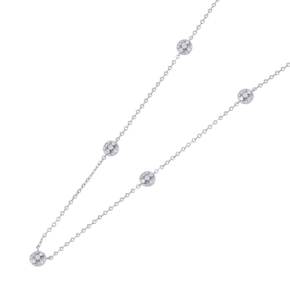MONNICKENDAM Monnickendam 7 Motif Diamond Station Necklace 18K White Gold