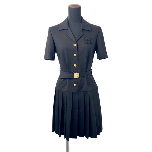 MIUMIU one piece Size 36 BlackMF5621 Wool Polyurethane