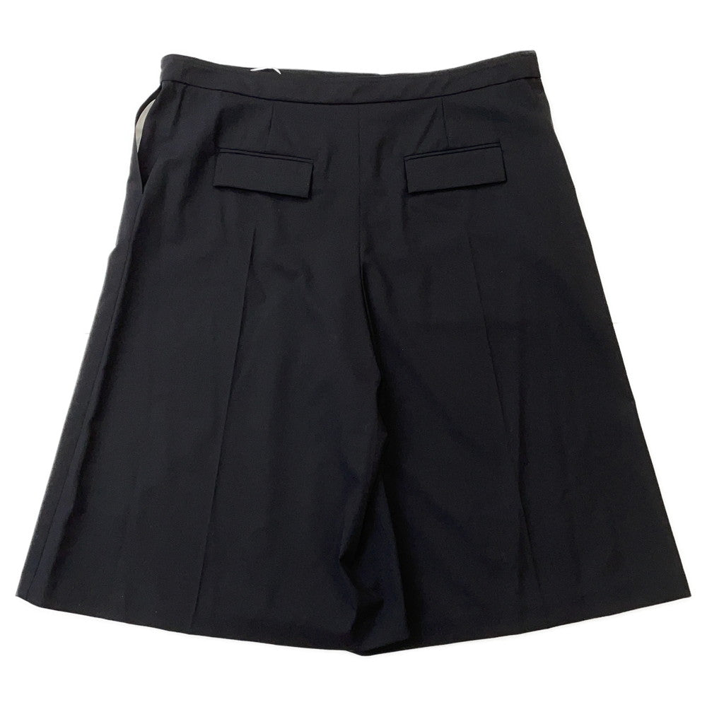 HERMES Double Button Wide Short Pants Size Chronomat 44 Black Wool 100%
