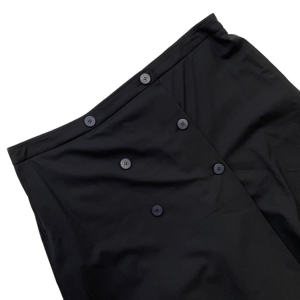 HERMES Double Button Wide Short Pants Size Chronomat 44 Black Wool 100%