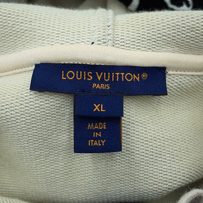 LOUIS VUITTON Monogram Velour Hoodie Size XL Black/WhiteRW231W Cotton100%