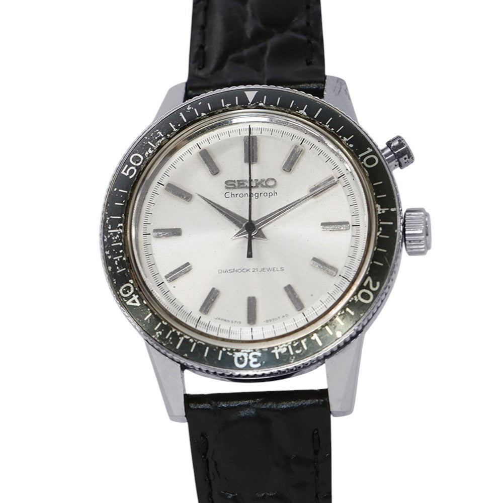 SEIKO One-Push Chronograph W36mm Stainless Steel Silver Dial5719-8980