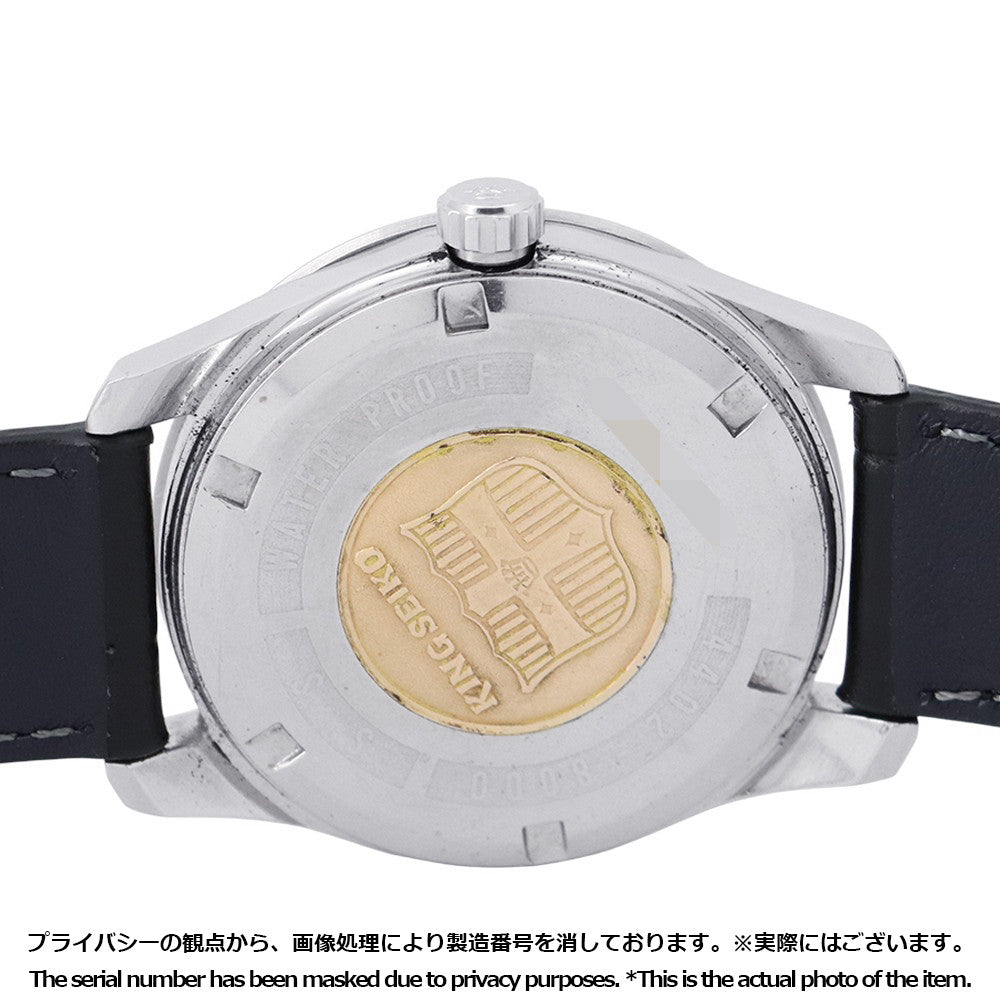 SEIKO King Seiko 44KS Date Medallion W35mm Stainless Steel Gold Plated Leather Silver Dial4402-8000