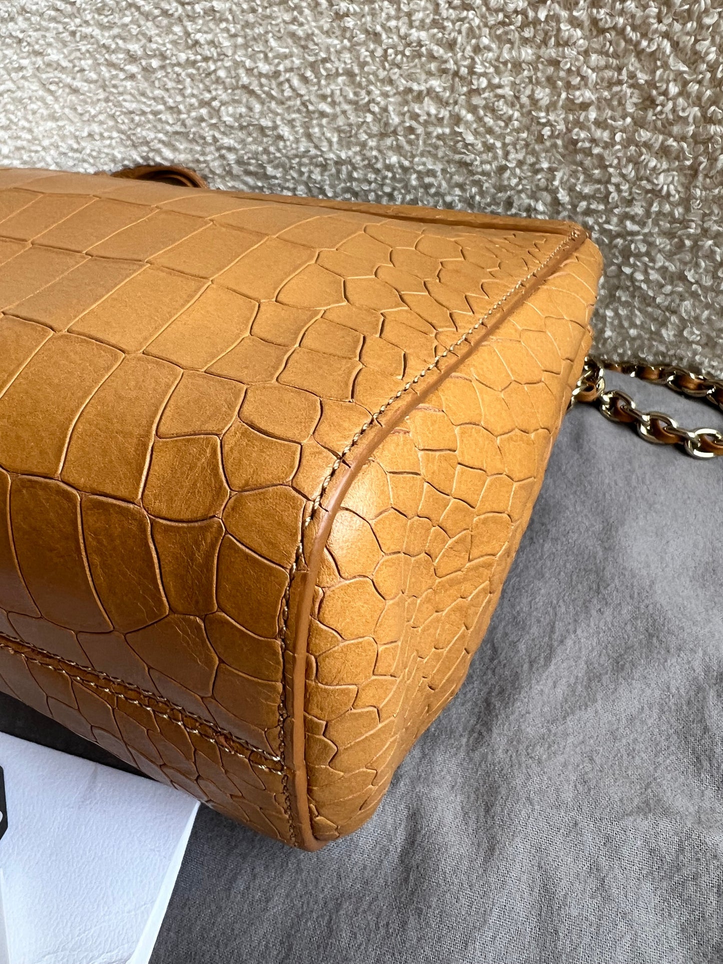 Mulberry Biscuit Brown Croc Medium Lily