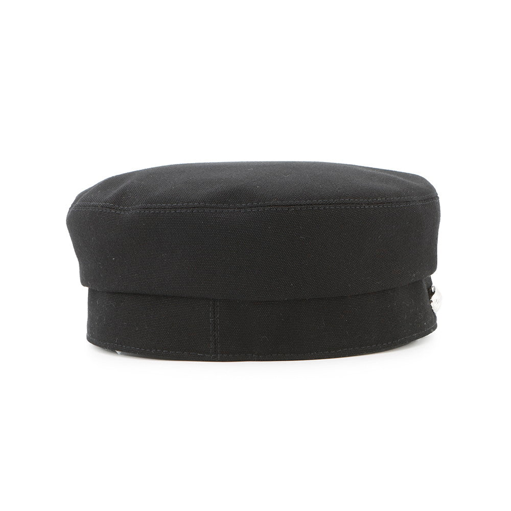 HERMES Julietta Seashell Cap Size 57 Black Cotton100%