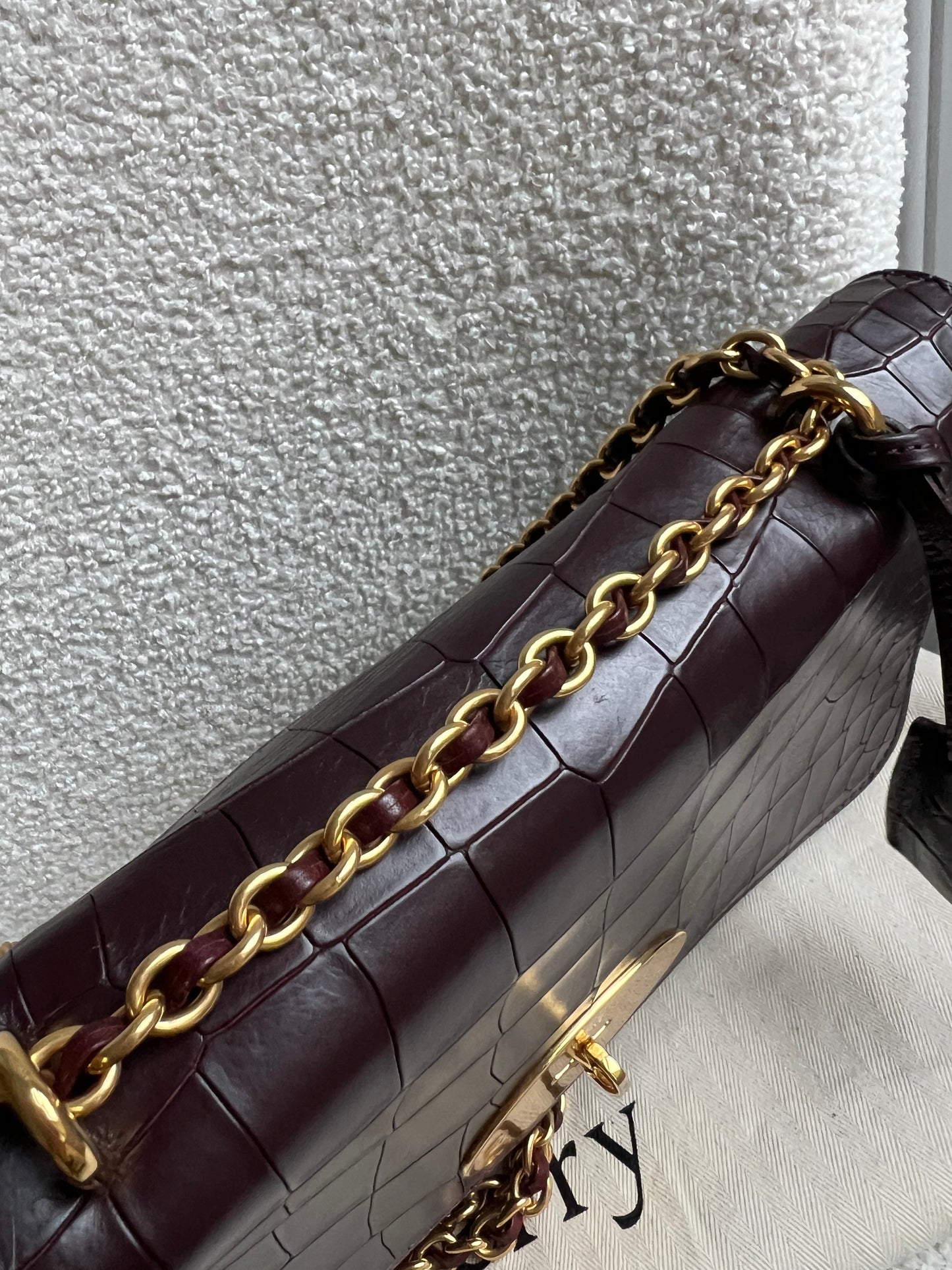 Mulberry Oxblood Deep Embossed Croc Medium Lily (RRP £1095)