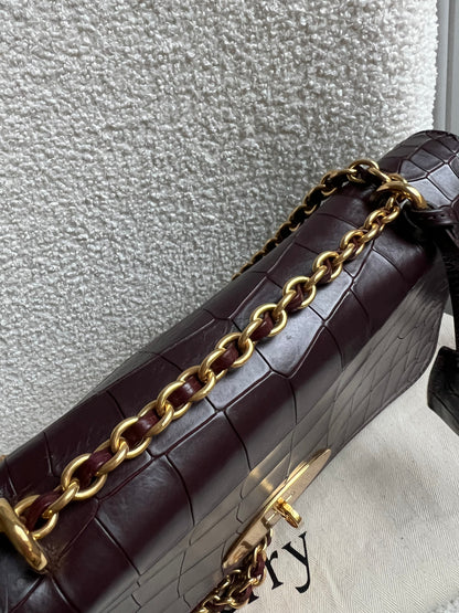 Mulberry Oxblood Deep Embossed Croc Medium Lily (RRP £1095)