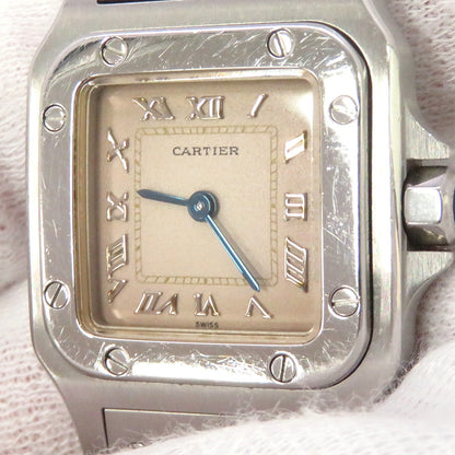 CARTIER Santos Garbe SM W34mmxH24mm Stainless Steel Ivory DialW20017D6