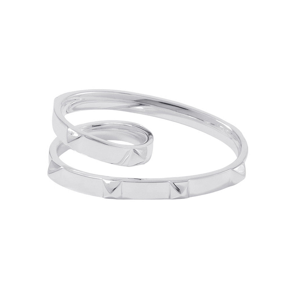 HERMES Crew de H Double Finger Ring Size 52/#12H125631B SV925