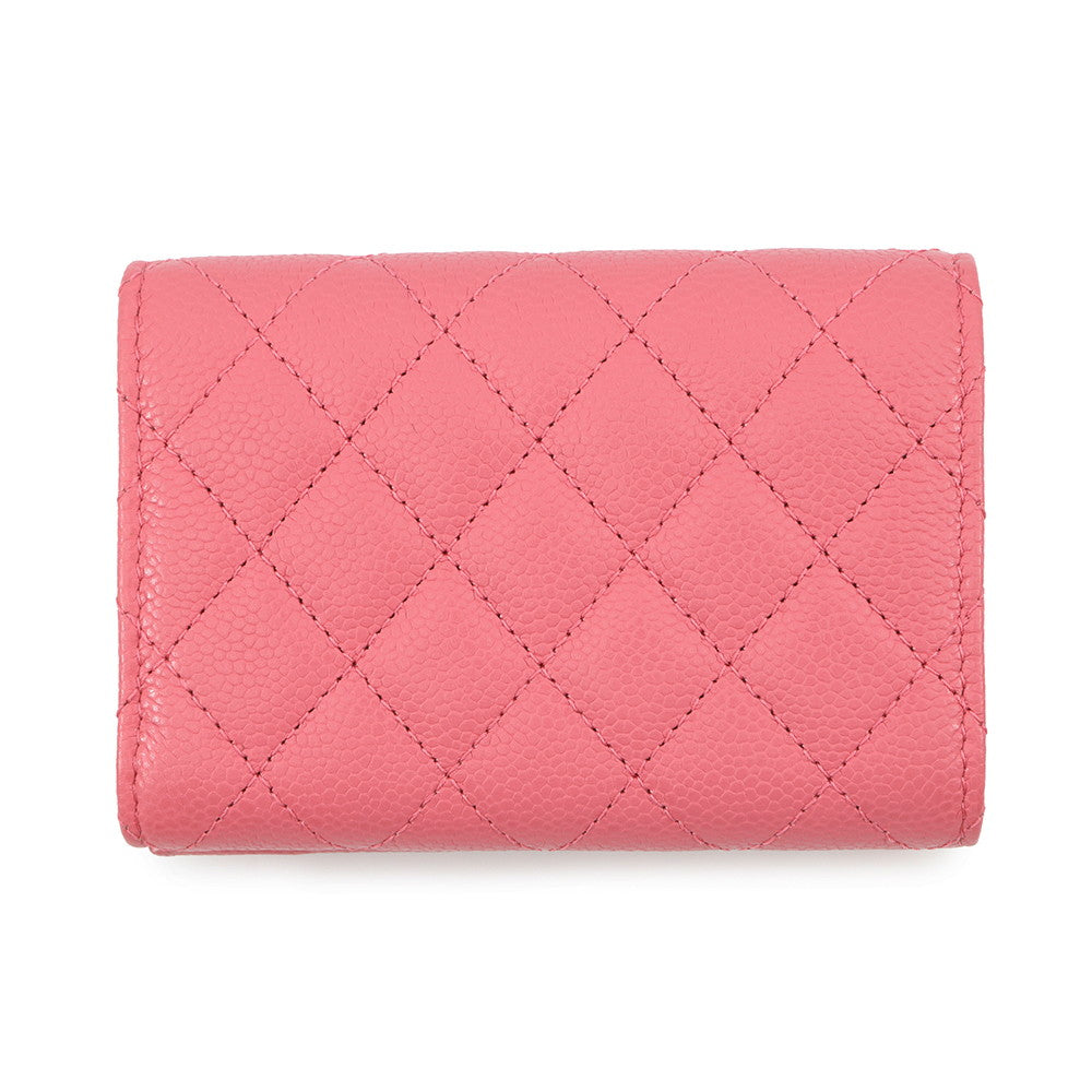 CHANEL Boy Chanel Small Flap Wallet PinkA84432 Caviar Leather