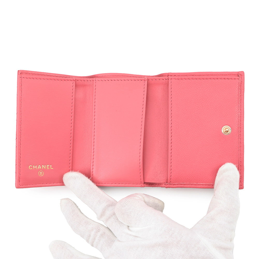 CHANEL Boy Chanel Small Flap Wallet PinkA84432 Caviar Leather