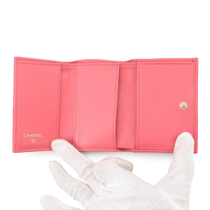 CHANEL Boy Chanel Small Flap Wallet PinkA84432 Caviar Leather