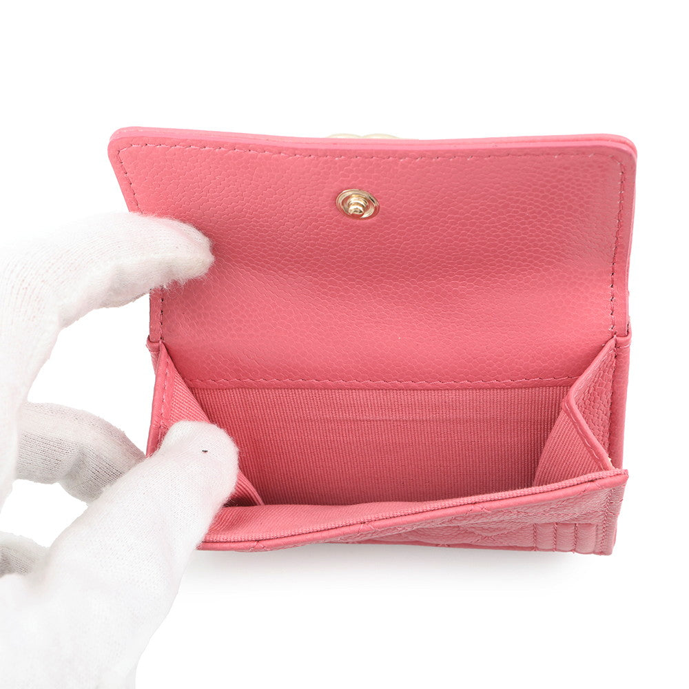 CHANEL Boy Chanel Small Flap Wallet PinkA84432 Caviar Leather