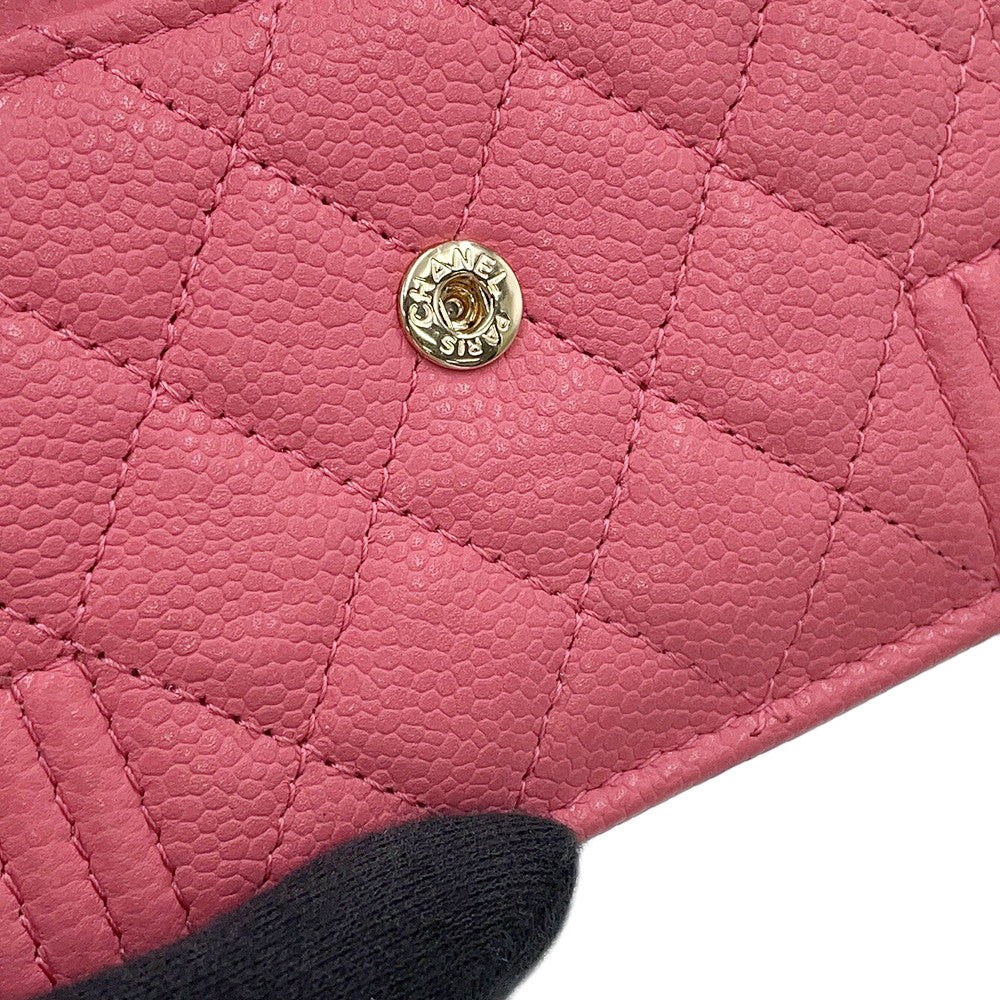 CHANEL Boy Chanel Small Flap Wallet PinkA84432 Caviar Leather
