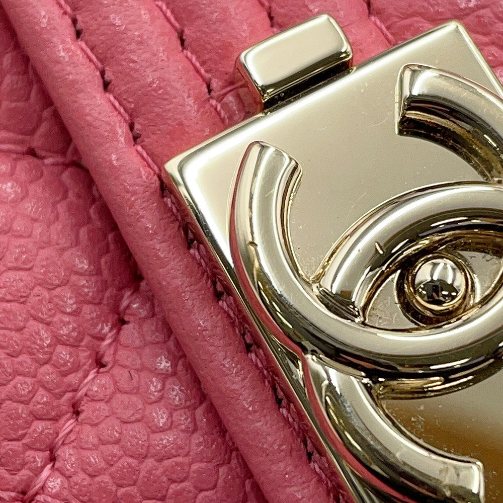 CHANEL Boy Chanel Small Flap Wallet PinkA84432 Caviar Leather
