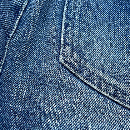 CHANEL Denim CC LogoButton Skirt Size 36 BlueP55976 Cotton100%