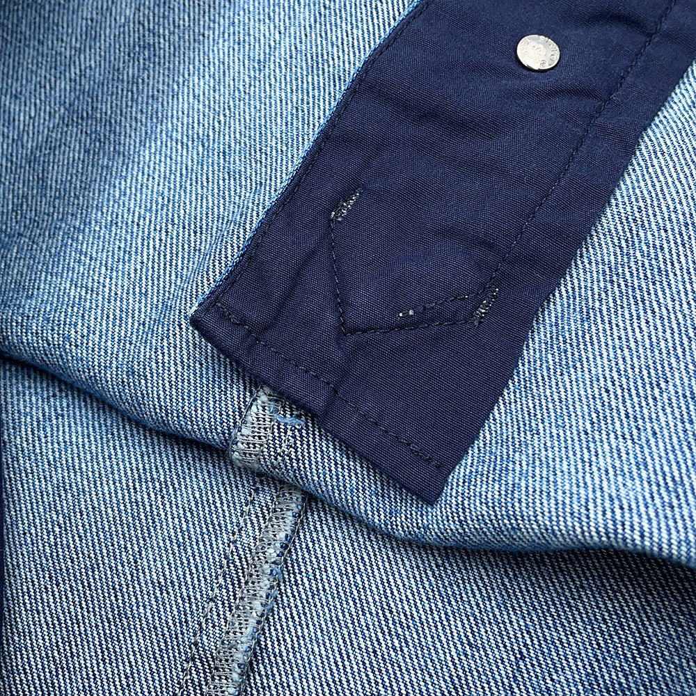CHANEL Denim CC LogoButton Skirt Size 36 BlueP55976 Cotton100%