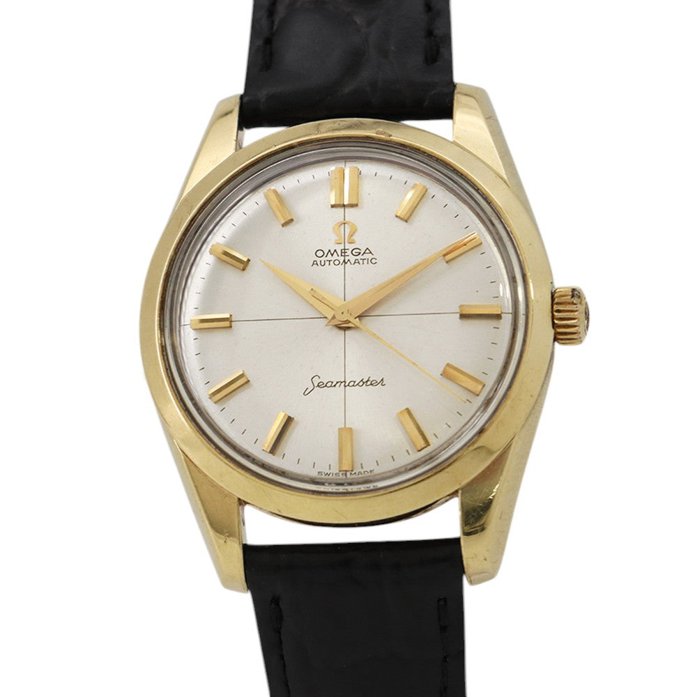 OMEGA Seamaster W35mm Stainless Steel Leather Silver Dial