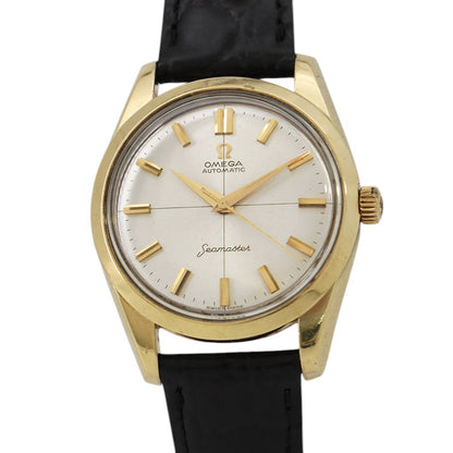 OMEGA Seamaster W35mm Stainless Steel Leather Silver Dial