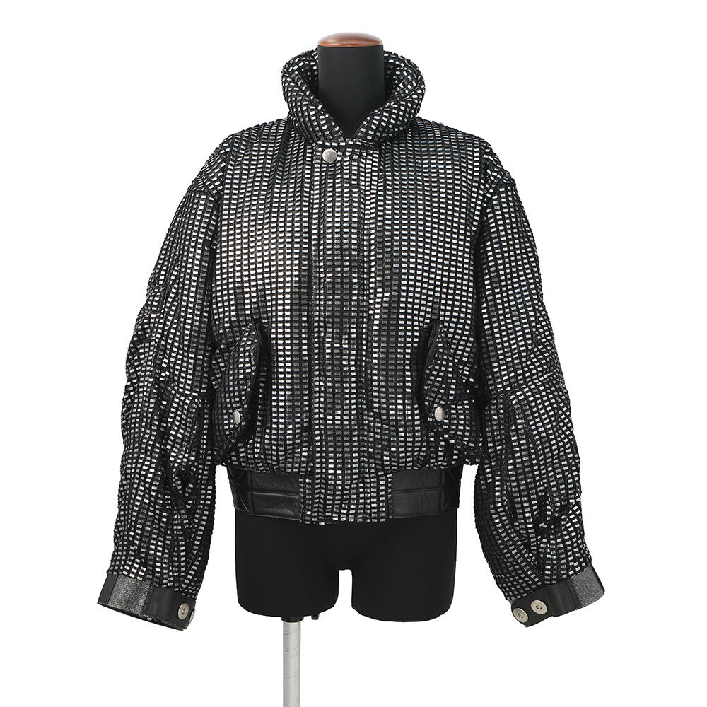 LOUIS VUITTON Short zip-up jumper Size 34 Black/Silver1AAXI4 Polyester100%