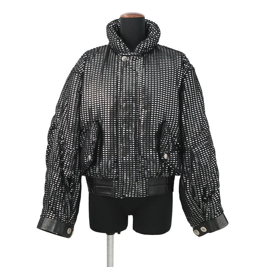 LOUIS VUITTON Short zip-up jumper Size 34 Black/Silver1AAXI4 Polyester100%