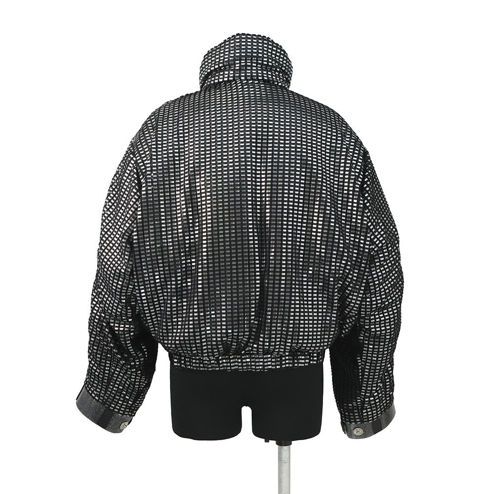 LOUIS VUITTON Short zip-up jumper Size 34 Black/Silver1AAXI4 Polyester100%