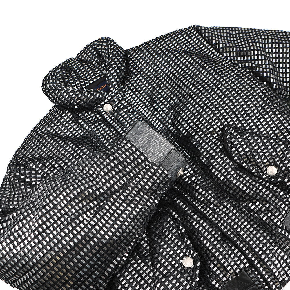 LOUIS VUITTON Short zip-up jumper Size 34 Black/Silver1AAXI4 Polyester100%