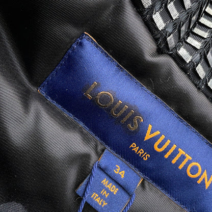 LOUIS VUITTON Short zip-up jumper Size 34 Black/Silver1AAXI4 Polyester100%