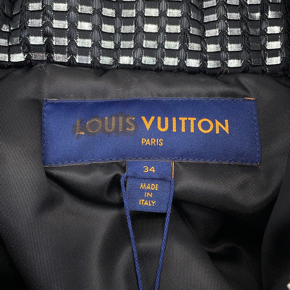 LOUIS VUITTON Short zip-up jumper Size 34 Black/Silver1AAXI4 Polyester100%